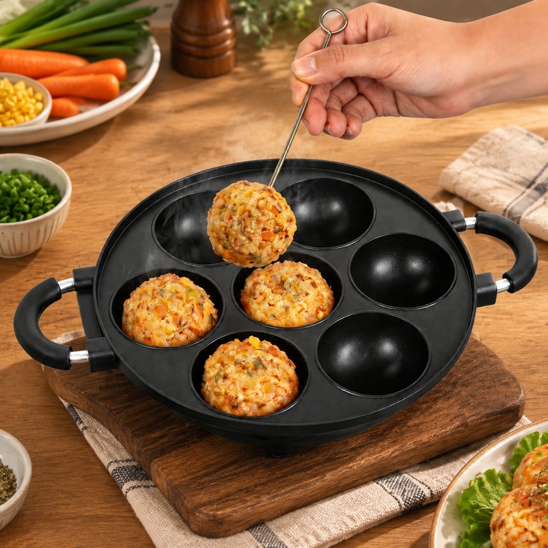 Cetakan Aluminium 7 Lubang unt - Takoyaki Grill Plate ulasan dan harga